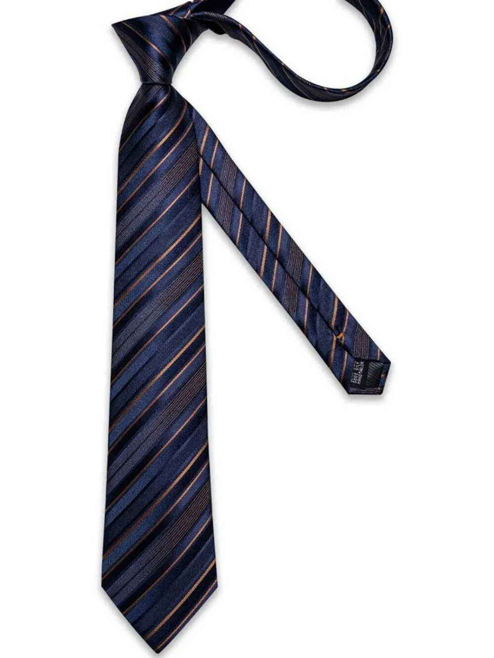Men's Silk Striped Necktie Set with Pocket Square & Cufflinks - Formal Wedding